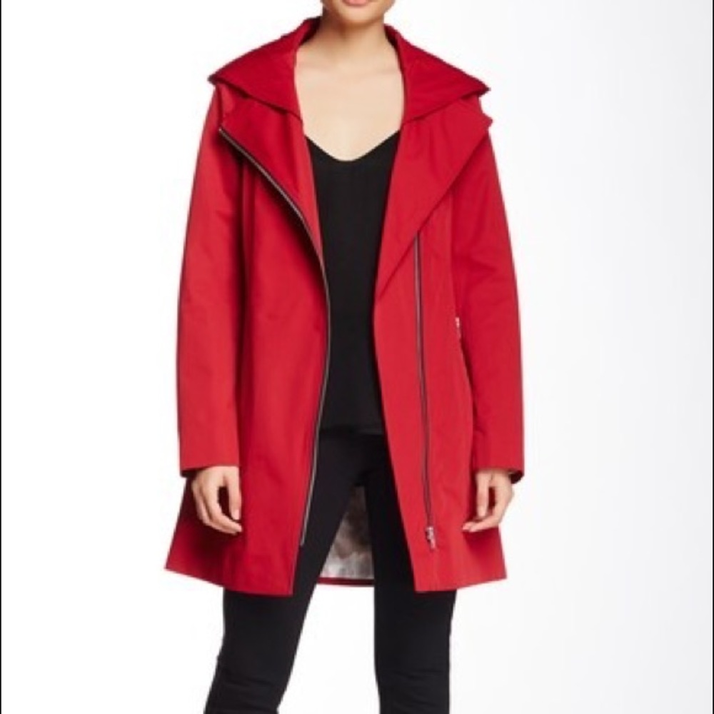 Soia & Kyo Asymmetric Zip Rain Jacket